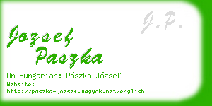 jozsef paszka business card